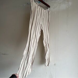 Striped Cream and Brown Pants